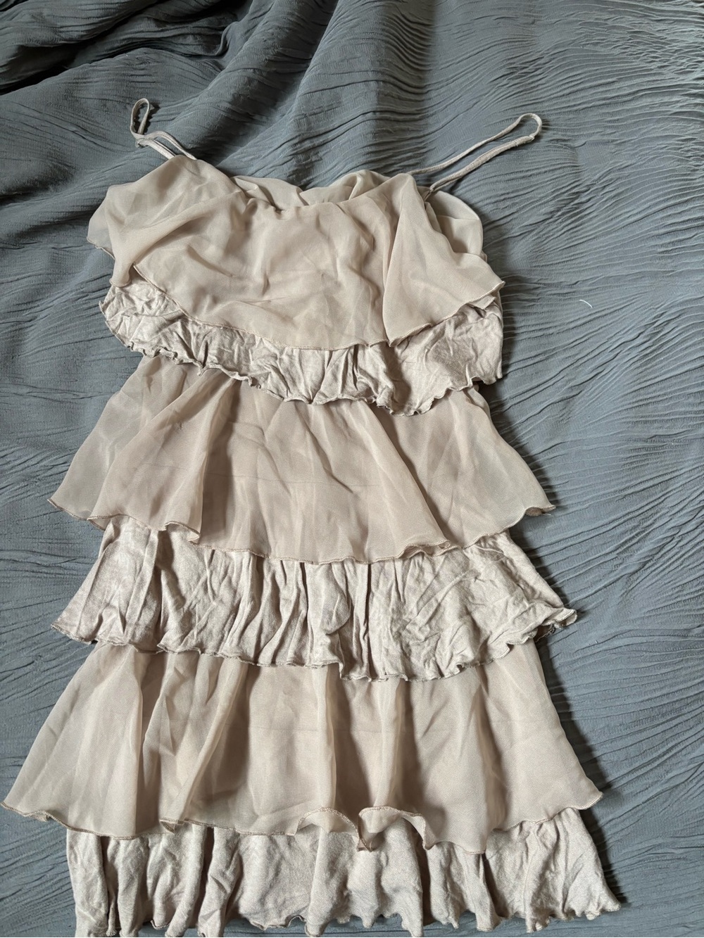 Forever 21 Beige Ruffle Mini Dress